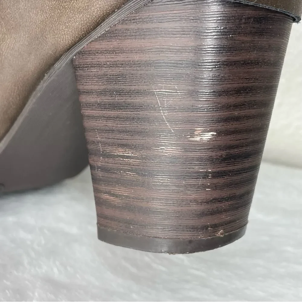 Mossimo Dark Brown Strappy Ankle Bootie Side Zipper Size 9